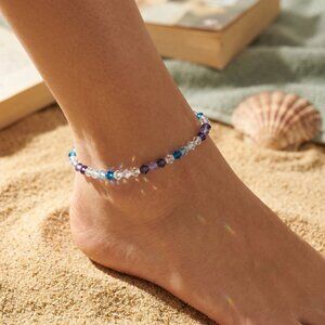 Purple & Blue Ombre Crystal Bracelet – Handmade